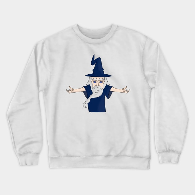 Sorcerer with the beard and white hair Crewneck Sweatshirt by DiegoCarvalho